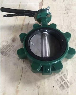 8 pulgadas DN200 PN16 Disco de cuerpo de hierro dúctil SS410 Silla de caucho de tallo Golpe de cabeza Wafer Lug Lt Tipo de válvula mariposa