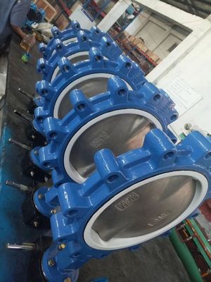 Medios de agua PN10 PN16 Rubber Seal Lug Tipo de válvula mariposa Lt Tipo de gusano accionado