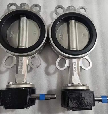Tipo de oblea válvula de mariposa de acero inoxidable de acero carbono con asiento resistente de PTFE EPDM
