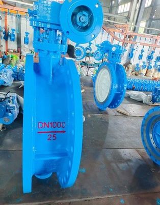 Excelente de hierro dúctil EPDM revestido Wras Control industrial de doble excentricidad de la brida de la válvula de mariposa