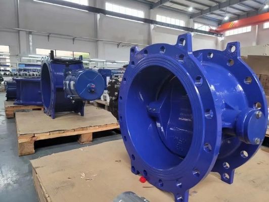 Válvula de mariposa excéntrica con doble flanco doble con actuador eléctrico neumático