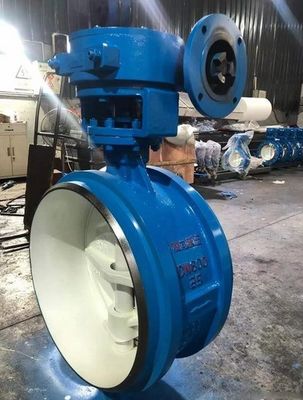 PN10 PN16 PN25 CLASS150 válvula de mariposa excéntrica de doble flanqueado con doble desplazamiento con neumático eléctrico