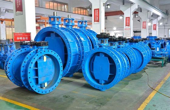 Certificado completo Las válvulas de mariposa DIN BS JIS Flange DI CI WCB Cuerpo doble flange