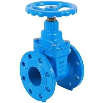 Válvula de puerta de acero inoxidable con estructura de rueda manual de hierro fundido de hierro dúctil DIN F4