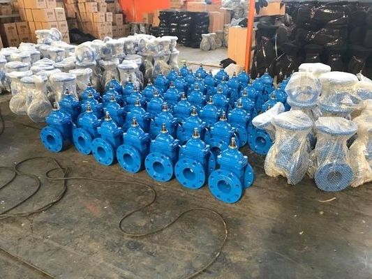 Disponible válvula de puerta OEM BS515 DIN F4 F5 AWWA Sello de caucho de tronco dúctil sin elevación