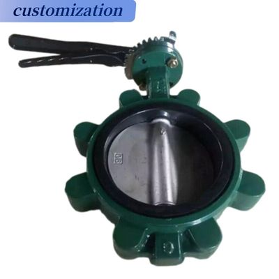 Ss304 línea central diafragma válvula mariposa con rueda de mano de acero inoxidable Worm Gear Lug