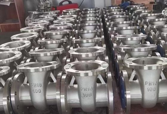 Valvas de puerta manuales largas Ss cuerpo y disco para aplicaciones de fuselaje completo con brillo/saldado