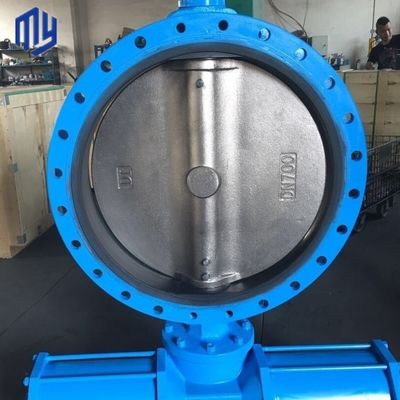 Tratamiento de agua DN400 16 pulgadas Clase 150 de desplazamiento de doble brida excéntrica válvula mariposa