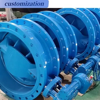 Válvula de mariposa de PVC de doble brida excéntrica y accionamiento neumático para industriales
