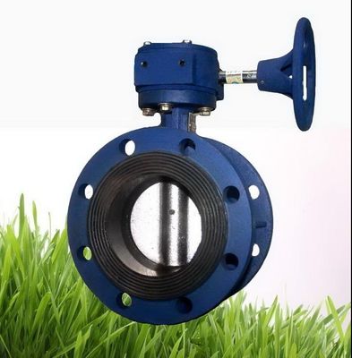 Válvula de mariposa excéntrica de doble flanco de agua con actuador eléctrico neumático