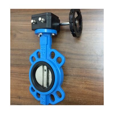 4-10 pulgadas PTFE tipo de hierro dúctil Wafer Listado de válvulas de mariposa con acero inoxidable