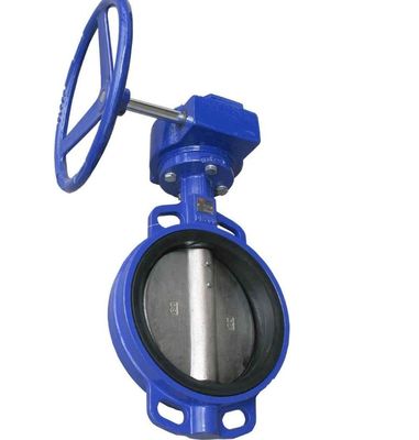 4-10 pulgadas PTFE tipo de hierro dúctil Wafer Listado de válvulas de mariposa con acero inoxidable
