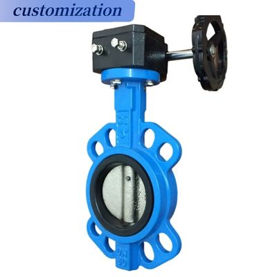 4-10 pulgadas PTFE tipo de hierro dúctil Wafer Listado de válvulas de mariposa con acero inoxidable