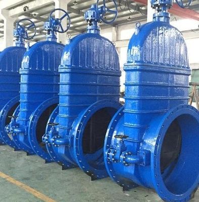 Válvula de puerta de esclusa de hierro dúctil de gran tamaño para agua de larga duración
