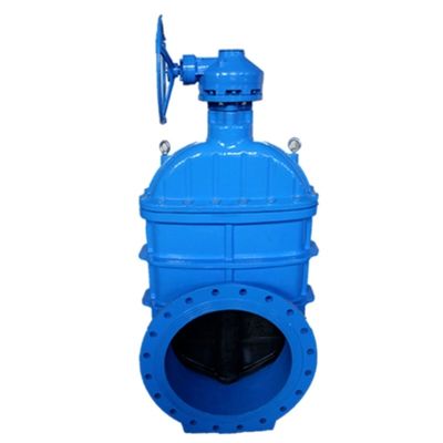DN400 CI de gran tamaño de hierro dúctil resistente con válvula de puerta de cuña sentada Pn16 cierre manual