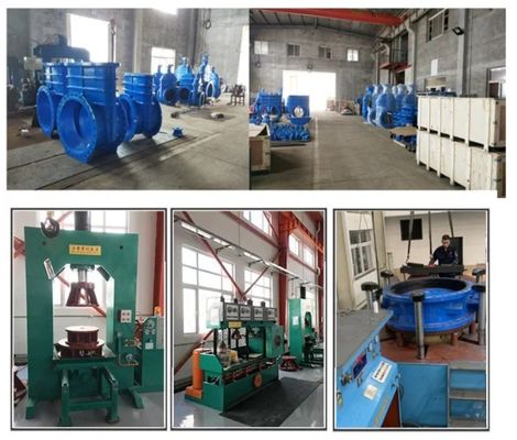 DN400 CI de gran tamaño de hierro dúctil resistente con válvula de puerta de cuña sentada Pn16 cierre manual