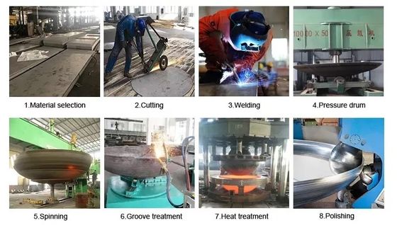 OBM Soporte personalizado ASME Contenedor de tanque de acero al carbono Cabeza hemisférica para OEM