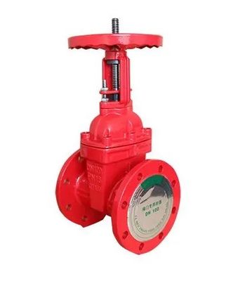 DN150 Válvula de puerta de lucha contra incendios de hierro flexible manual para el control del flujo de agua