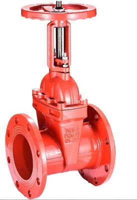 DN150 Válvula de puerta de lucha contra incendios de hierro flexible manual para el control del flujo de agua