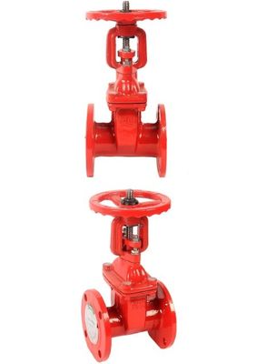 DN150 Válvula de puerta de lucha contra incendios de hierro flexible manual para el control del flujo de agua