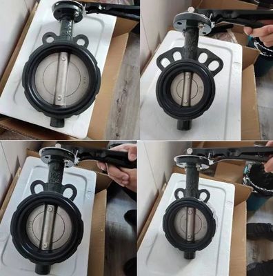 CF8 Placa de hierro fundido Medios de agua 10K Manivela Manual Operado DK Wafer Butterfly Valve