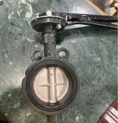 CF8 Placa de hierro fundido Medios de agua 10K Manivela Manual Operado DK Wafer Butterfly Valve