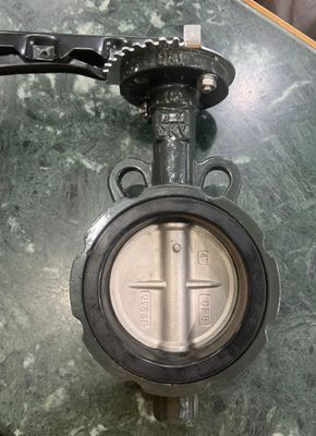 CF8 Placa de hierro fundido Medios de agua 10K Manivela Manual Operado DK Wafer Butterfly Valve