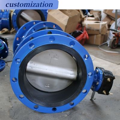Válvulas de servicio para calentadores de agua Pn16 Industrial Pn16 Worm Gear Ductile Iron Double Flange Excentric Butterfly Valve
