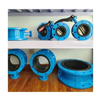 Estructura del diafragma Acero fundido Triple offset Industrial Manual Wafer Flange Válvula de mariposa