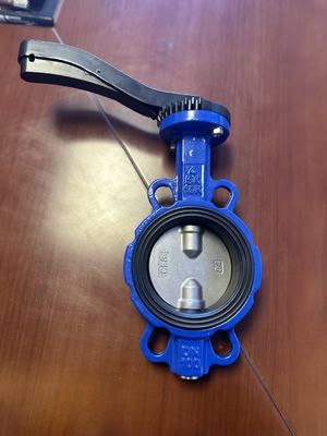 Válvula de mariposa revestida con PTFE de 200 mm para operación manual en aplicaciones industriales