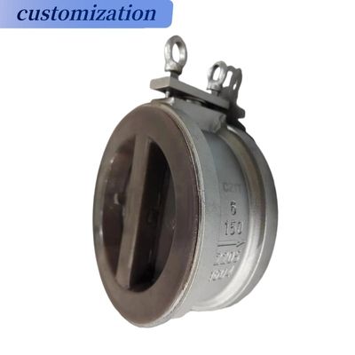 Válvula de verificación de doble placa de acero inoxidable 304 316 de acero con tamaño de puerto personalizable
