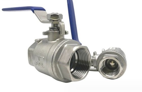 Válvula de bolas de NPT/BSP DN15 con rosca de perforación completa para aplicaciones industriales/sanitarias de acero