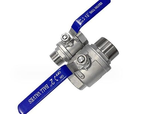 Válvula de bolas de NPT/BSP DN15 con rosca de perforación completa para aplicaciones industriales/sanitarias de acero