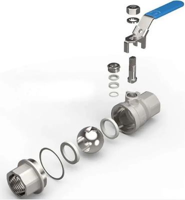 1/2/3PC válvula de bolas de acero inoxidable con instalación de tuberías y servicio postventa de apoyo