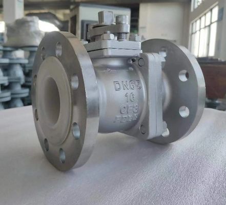 Válvula de bola de brida de acero inoxidable de tamaño de puerto OEM con ISO5211 High Pad CF8 CF8m F304/F316
