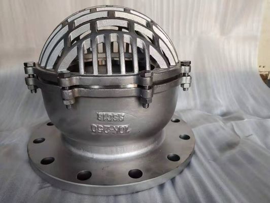 Funcionamiento y soporte fiables de la válvula de pie de extremo de flexión de hierro fundido para uso naval