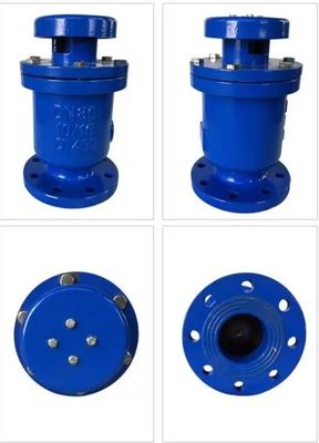 Válvula de liberación de aire de orificio único ISO/DIN/BS para agua de hierro fundido flexible con flancos Pn16
