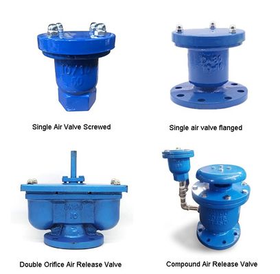 Válvula de liberación de aire de orificio único ISO/DIN/BS para agua de hierro fundido flexible con flancos Pn16