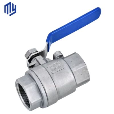 General 2PC de acero inoxidable del hilo interno de la manija de bloqueo de la válvula de bola para el agua, petróleo y gas
