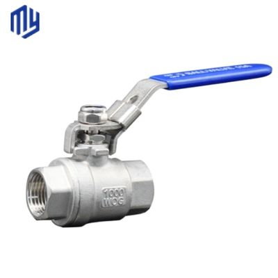 General 2PC de acero inoxidable del hilo interno de la manija de bloqueo de la válvula de bola para el agua, petróleo y gas