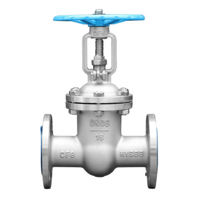 Media de agua DN50-16P de acero inoxidable válvula de puerta abierta con brida estándar china