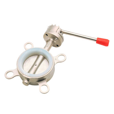304 de acero inoxidable sanitario D71X de sujeción manual de la válvula mariposa para el servicio personalizado