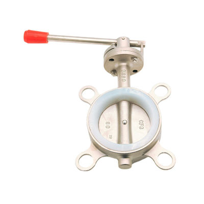 304 de acero inoxidable sanitario D71X de sujeción manual de la válvula mariposa para el servicio personalizado